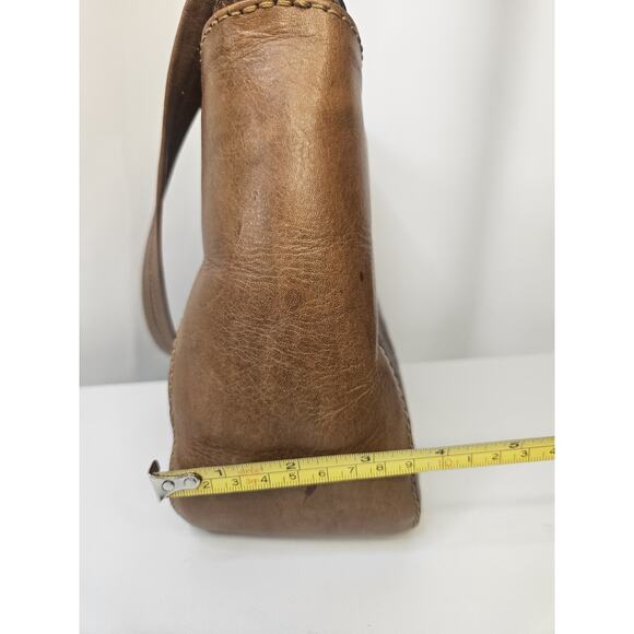 Vintage Brown Leather Tooled Floral Purse - Flap Snap Closure Rugero Horse Roses - Picture 10 of 16